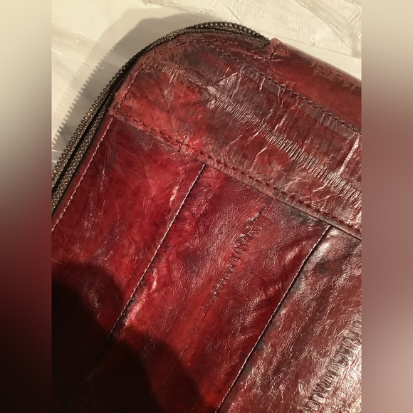 EUC EDC Eelskin & Suede leather Portfolio clamshell organizer - Picture 10 of 11